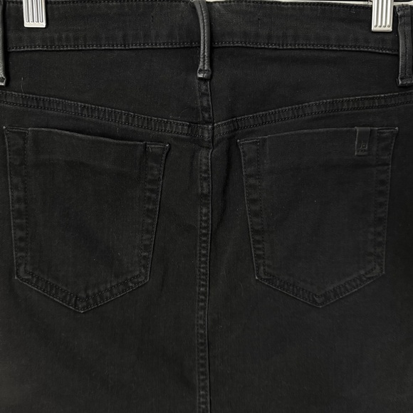JOE’S JEANS Black Denim 5 Pocket Leather Trim Mini Skirt “Billie” Wash Size 29 - Picture 10 of 16